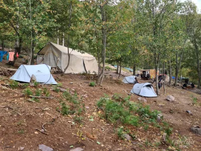 Refuge d'Orto di u Piobbu depuis l'incendie de 2019 Refuge d'Orto di u Piobbu depuis l'incendie de 2019