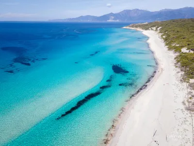 Plage de Saleccia (vue drone) Plage de Saleccia (vue drone)