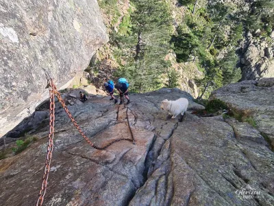 Passage délicat équipé de chaines