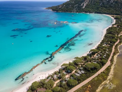 Plage de Santa Giulia (vue drone)