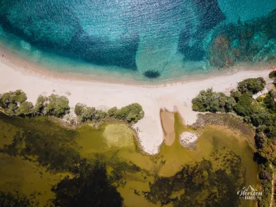 Between pond and sea (drone shot)