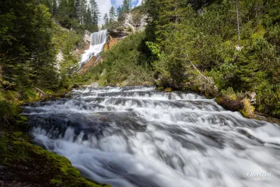 Rapides et cascade de Sbarco de Fanes, Dolomites