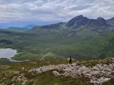 Blà Bheinn à la descente Blà Bheinn à la descente