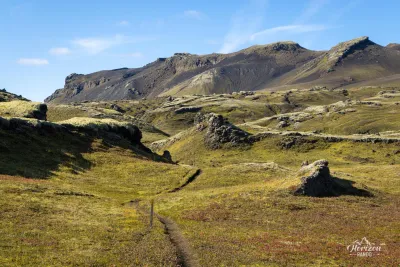 Sentier en direction de Gigvatn Sentier en direction de Gigvatn