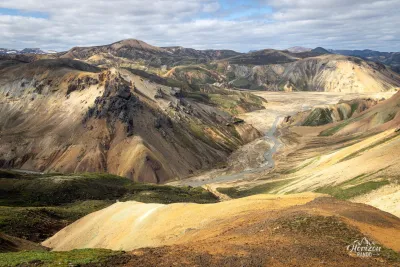 Vue vers le Landmannalaugar Vue vers le Landmannalaugar