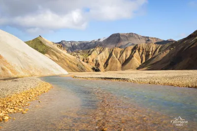 Premier gué à traverser, la rivière de Jökulgilskvísl Premier gué à traverser, la rivière de Jökulgilskvísl