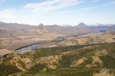 Vue au nord depuis Valahnúkur Vue au nord depuis Valahnúkur