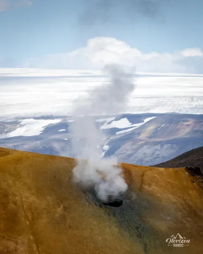 Fumarol and Langjökull ice cap