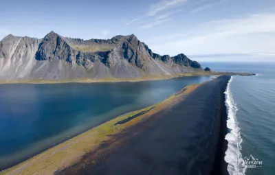 Eystrahorn et la plage de Hvalnes (vue drone) Eystrahorn et la plage de Hvalnes (vue drone)