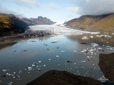 Glacier de Skaftafellsjökull (vue drone)