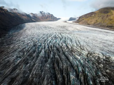 Glacier de Skaftafellsjökull (vue drone)