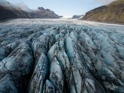 Glacier de Skaftafellsjökull (vue drone)