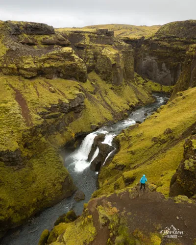 Skógá Waterfall Way (drone shot)