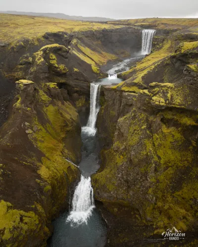Skógá Waterfall Way (drone shot)