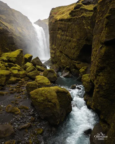 Skógá Waterfall Way (drone shot)