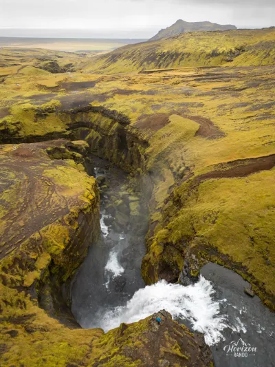 Skógá Waterfall Way (drone shot)