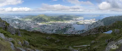 Panorama de Bergen depuis Ulriken Panorama de Bergen depuis Ulriken