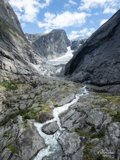 Brenndalsbreen (vue drone) Breendalsbreen (vue drone)