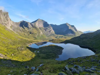 Lac de Fageråvatnet à la descente Lac de Fageråvatnet à la descente