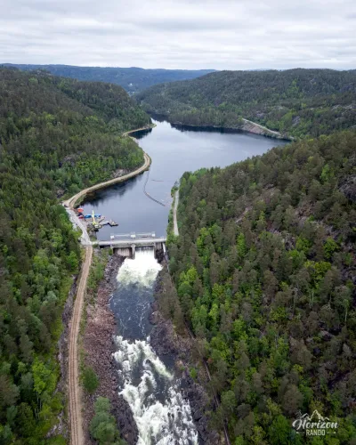 Tømmerrenna (vue drone) Tømmerrenna
